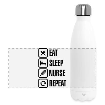 Eat Sleep Nurse Repeat - Gourde isotherme panoramique 500 ml - blanc - Devant