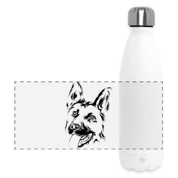 Berger Allemand Illustration Symbole Icône Chiens - Gourde isotherme panoramique 500 ml - blanc - Devant
