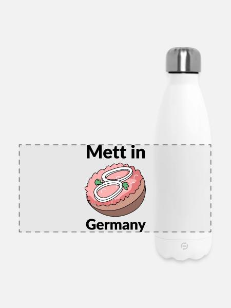 Mett in Germany - Panorama Isolierflasche 500 ml - Weiß