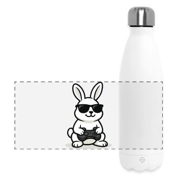 Lapin de jeu cool - Gourde isotherme panoramique 500 ml - blanc - Devant