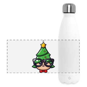 Personnage de Noël geek festif - Gourde isotherme panoramique 500 ml - blanc - Devant