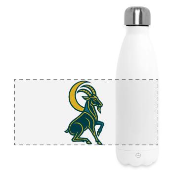 Chèvre Lunaire Art Déco - Gourde isotherme panoramique 500 ml - blanc - Devant