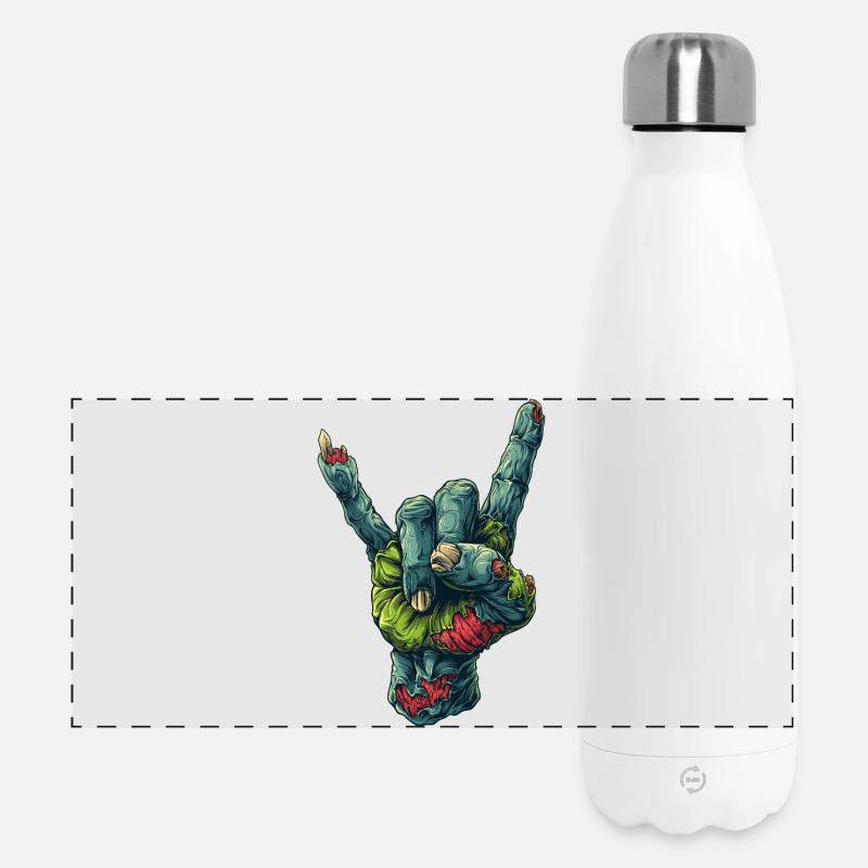 Zombie Hand Rock Zeichen Illustration - Panorama Isolierflasche 500 ml - Weiß