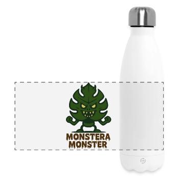 Monstera Monster - Gourde isotherme panoramique 500 ml - blanc - Devant