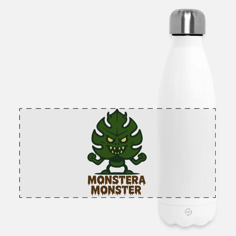 Monstera Monster  - Panorama Isolierflasche 500 ml - Weiß