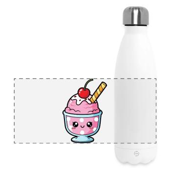 Kawaii Pink Sundae Cup - Panoramic Thermal Bottle 500 ml - white - Front