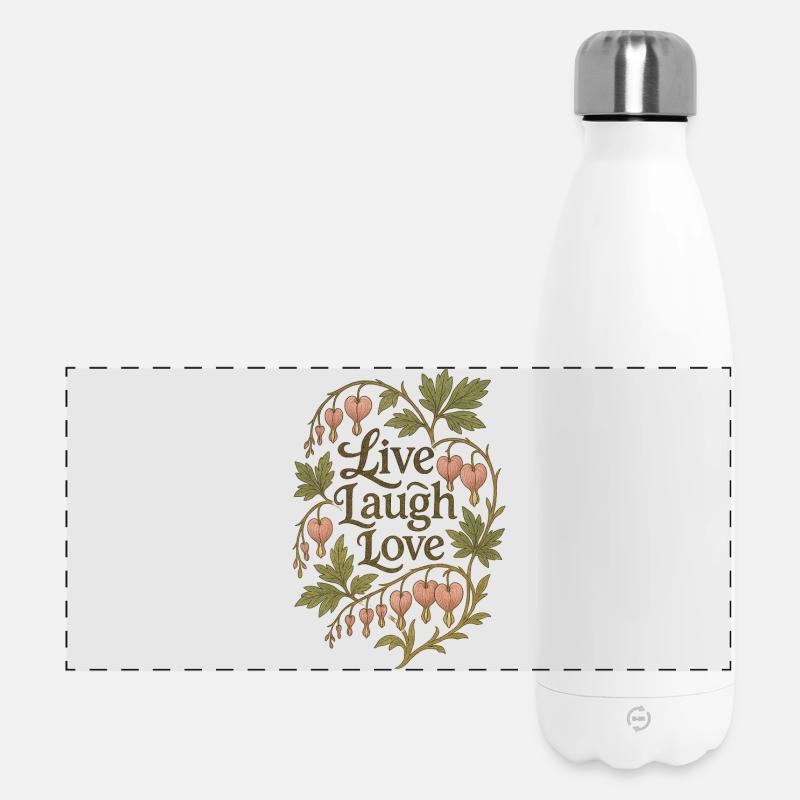 Live Laugh Love Botanical Hearts - Panoramic Thermal Bottle 500 ml - white