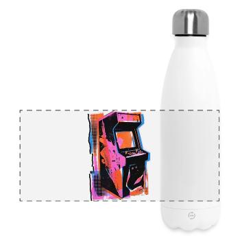 Retro Wave Gamer Game Machine - Panoramic Thermal Bottle 500 ml - white - Front