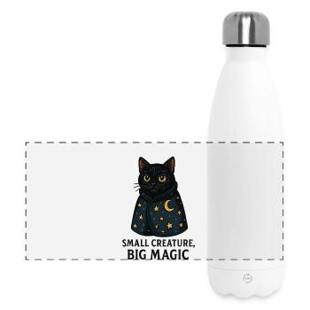 Mondnacht Katze Sternencape - Panorama Isolierflasche 500 ml - Weiß - Vorne