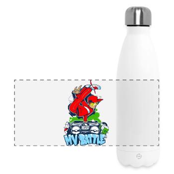 Breakdance | B-Boy | Hip Hop - Gourde isotherme panoramique 500 ml - blanc - Devant