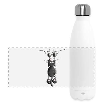 Kratzbürstige Katze - Katzen - Panorama Isolierflasche 500 ml - Weiß - Vorne
