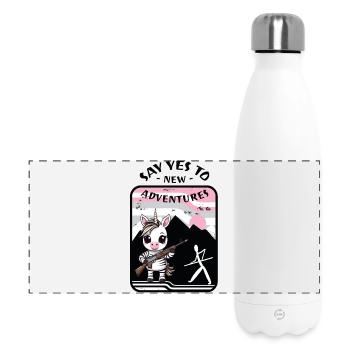 Zebra Einhorn - Panorama Isolierflasche 500 ml - Weiß - Vorne