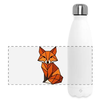 Geometrischer Fuchs Dreiecke - Panorama Isolierflasche 500 ml - Weiß - Vorne