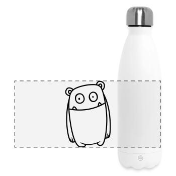 Monster Cheerful - Conception de bande dessinée Kawaii drôle - Gourde isotherme panoramique 500 ml - blanc - Devant