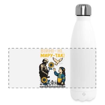 Nein zum Krieg, Ja zum Frieden - Panorama Isolierflasche 500 ml - Weiß - Vorne