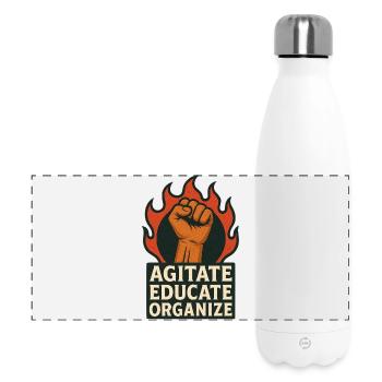 Agitate Educate Organize - Panorama Isolierflasche 500 ml - Weiß - Vorne