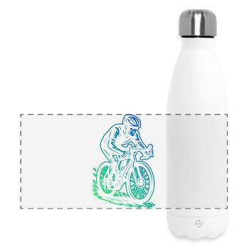 Message clair sur le vélo de route - Gourde isotherme panoramique 500 ml - blanc - Devant