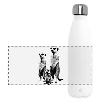Suricate sombre (pour les produits clairs) - Gourde isotherme panoramique 500 ml - blanc - Devant