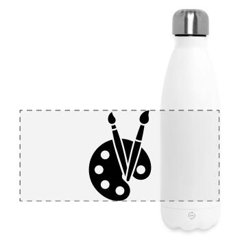 Painting, Color Palette, Brush, Art Icon - Panoramic Thermal Bottle 500 ml - white - Front