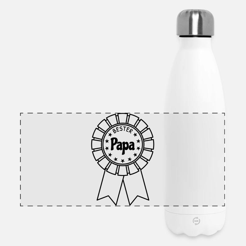Bester Papa - Panorama Isolierflasche 500 ml - Weiß