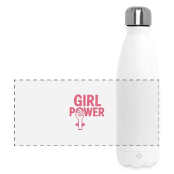 Girl Power Pink Faust-Emblem - Panorama Isolierflasche 500 ml - Weiß - Vorne