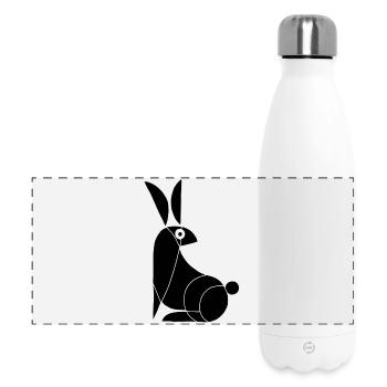 Drôle de lapin noir - Gourde isotherme panoramique 500 ml - blanc - Devant