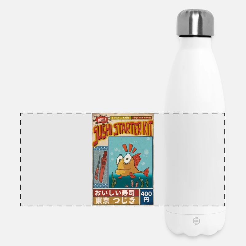 Sushi Starter Kit Poster - Panoramic Thermal Bottle 500 ml - white