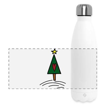 Design amusant pour Noël - Gourde isotherme panoramique 500 ml - blanc - Devant