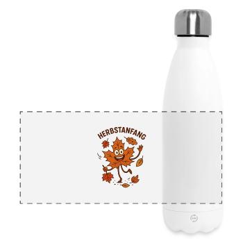 Herbstlaub Fröhlicher Blattcharakter - Panorama Isolierflasche 500 ml - Weiß - Vorne