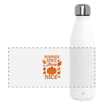 Herbstlicher Kürbisspruch Tee-shirt Design - Panorama Isolierflasche 500 ml - Weiß - Vorne