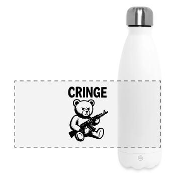 Cring Bär mit Gewehr - Panorama Isolierflasche 500 ml - Weiß - Vorne