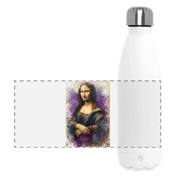 Mona Lisa revisited - oil on canvas - Panoramic Thermal Bottle 500 ml - white - Front