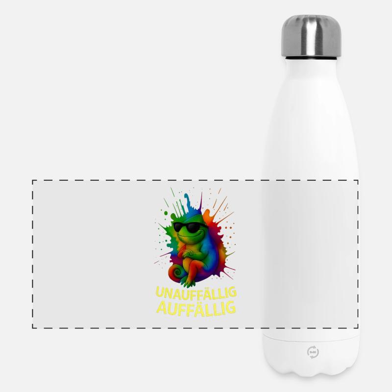 Rainbow chameleon with style - Panoramic Thermal Bottle 500 ml - white