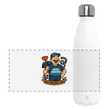 Rohrreiniger Hero Wir Machen Frei - Panoramic Thermal Bottle 500 ml - white - Front