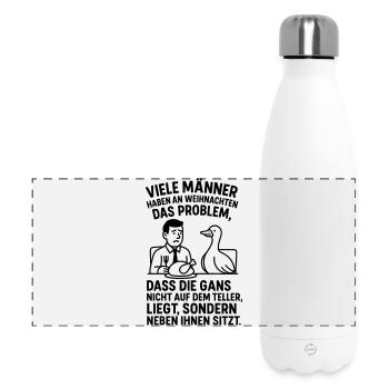 Blague sur les hommes de Noël à l’oie - Gourde isotherme panoramique 500 ml - blanc - Devant