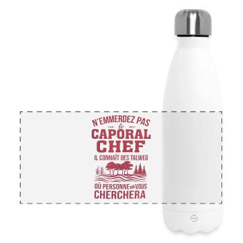 Caporal Chef et Nature - Humour Campagne - Gourde isotherme panoramique 500 ml - blanc - Devant