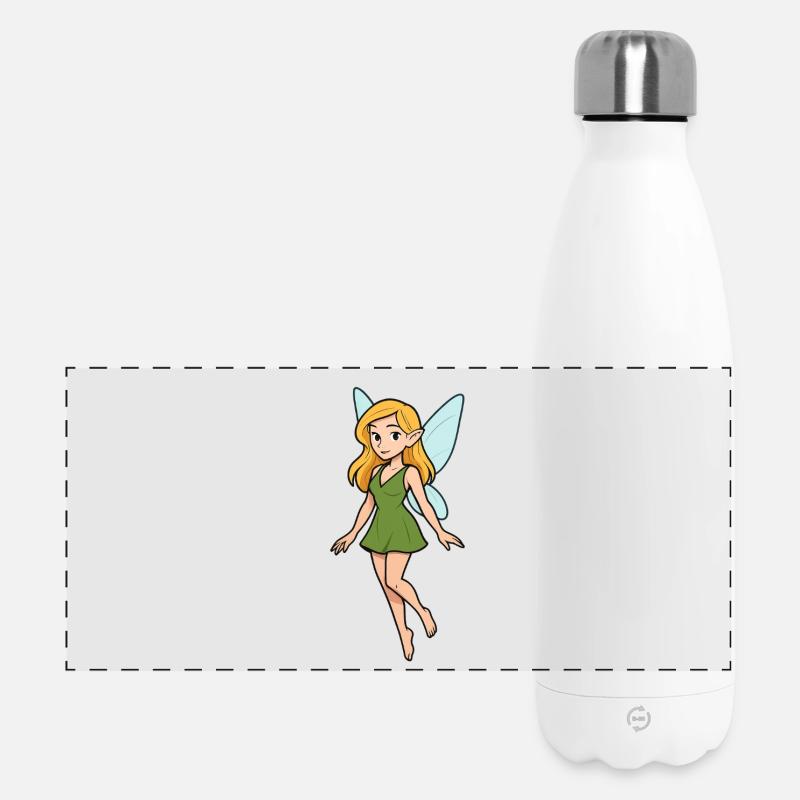 Green-clad forest elf - Panoramic Thermal Bottle 500 ml - white