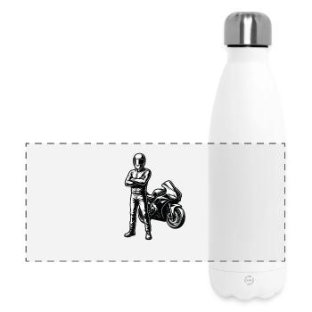 Style d’illustration Superbike Racer - Gourde isotherme panoramique 500 ml - blanc - Devant
