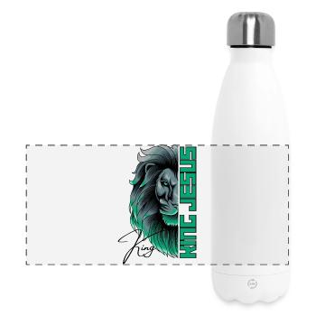 King Jesus - Lion of Judah - Christian - Panoramic Thermal Bottle 500 ml - white - Front