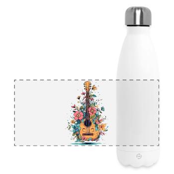 Fleurs Guitare dans la Magie des Couleurs - Gourde isotherme panoramique 500 ml - blanc - Devant