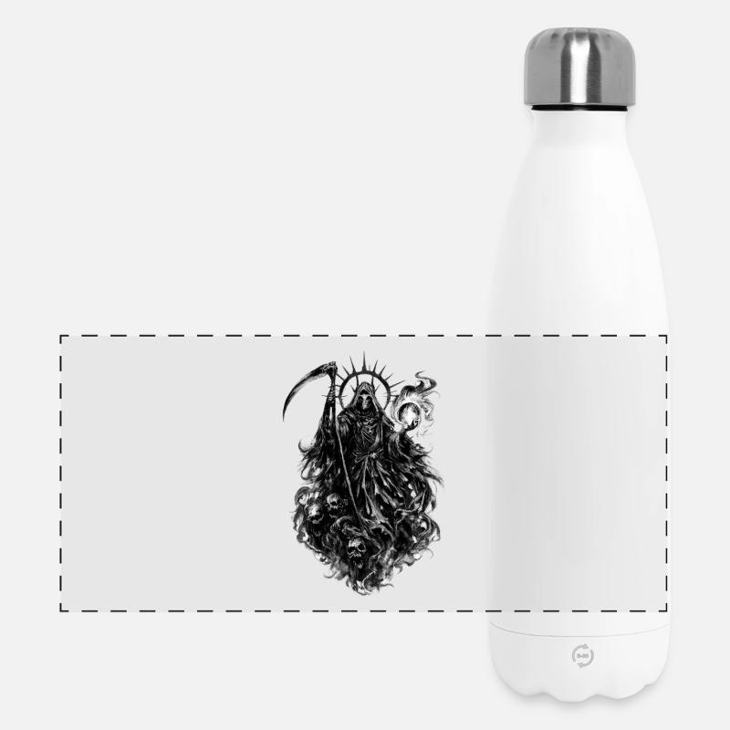 Schatten-Todesbote Gothic - Panorama Isolierflasche 500 ml - Weiß