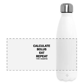 Bolus berechnen Wiederholen Wiederholen Schwarz – Typ-1-Diabetes - Panorama Isolierflasche 500 ml - Weiß - Vorne