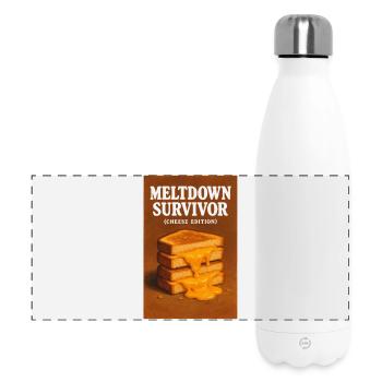 Meltdown Überlebt | Käse Humor - Panorama Isolierflasche 500 ml - Weiß - Vorne
