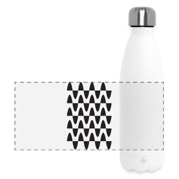 Midnight Wave Grid Pattern - Panoramic Thermal Bottle 500 ml - white - Front