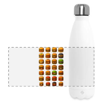 Diverse burger designs for food lovers - Panoramic Thermal Bottle 500 ml - white - Front