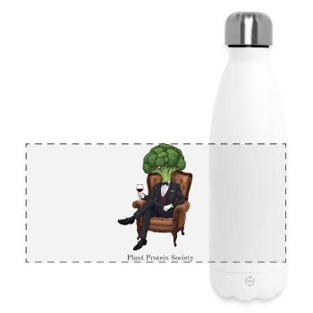Plant Based Society – Brocoli élégant - Gourde isotherme panoramique 500 ml - blanc - Devant