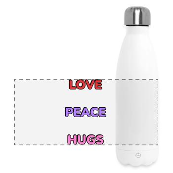 Liebe Friedens-Umarmungen - Panorama Isolierflasche 500 ml - Weiß - Vorne