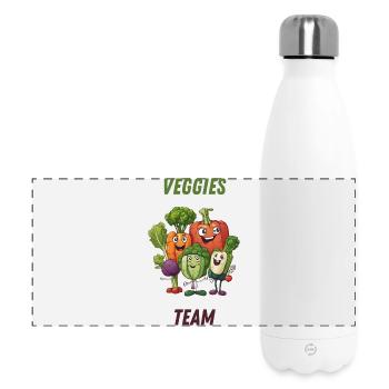Veggies Team: Colorful Vegetables - Panoramic Thermal Bottle 500 ml - white - Front