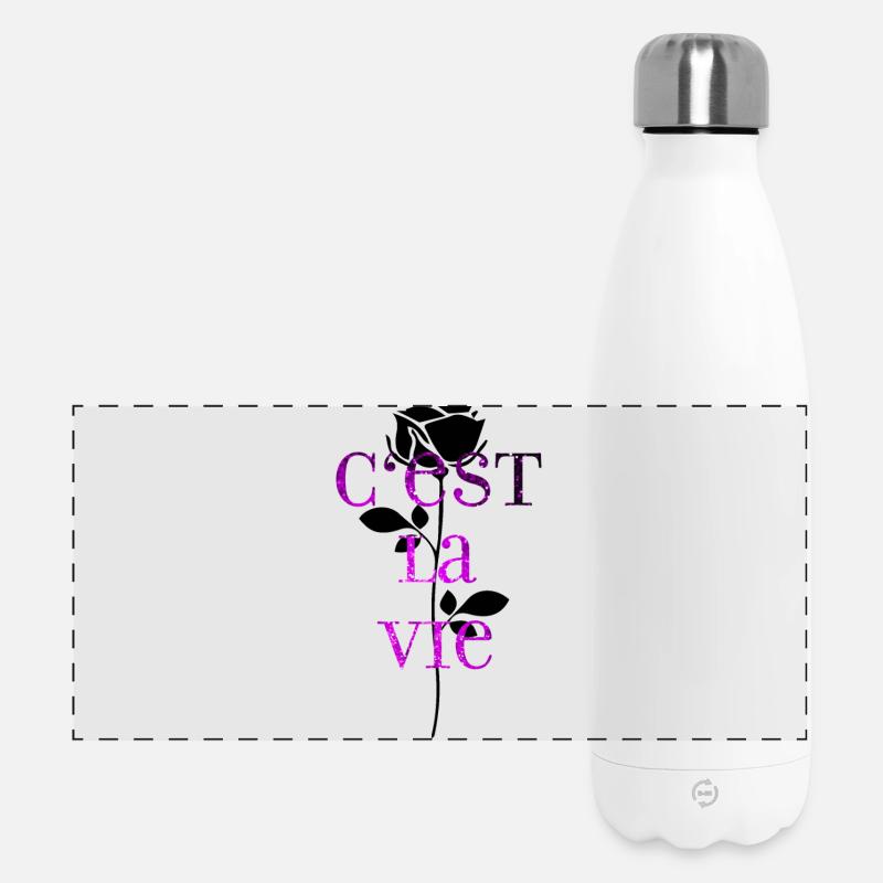 C'est La Vie mood vibe - Panoramic Thermal Bottle 500 ml - white