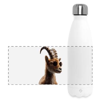 Steinbock Ziege Alpensteinbock Capricorn Ziegen - Panorama Isolierflasche 500 ml - Weiß - Vorne